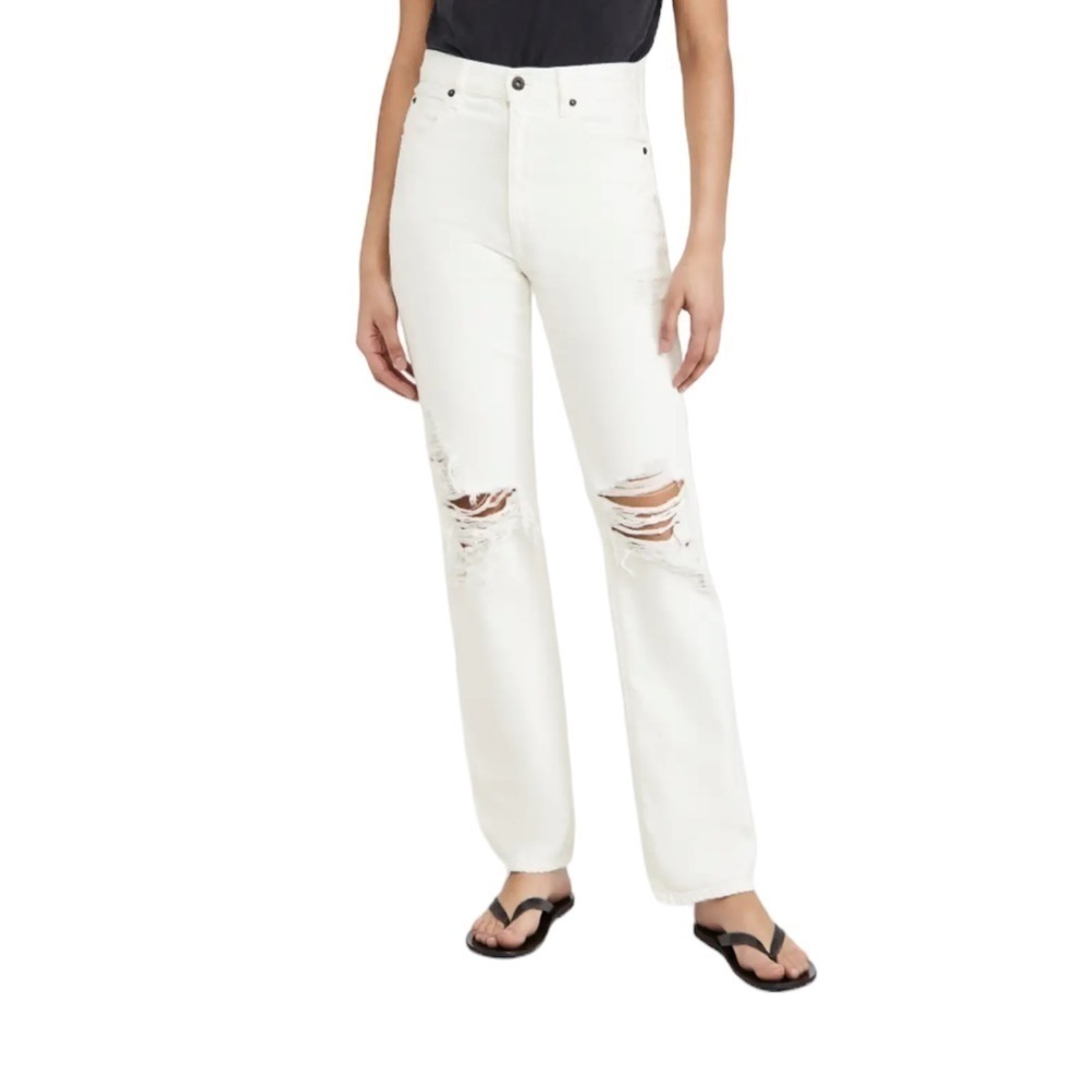 SLVRLAKE - NWT London White Destructed Jeans Straight Leg Modern Sz 25